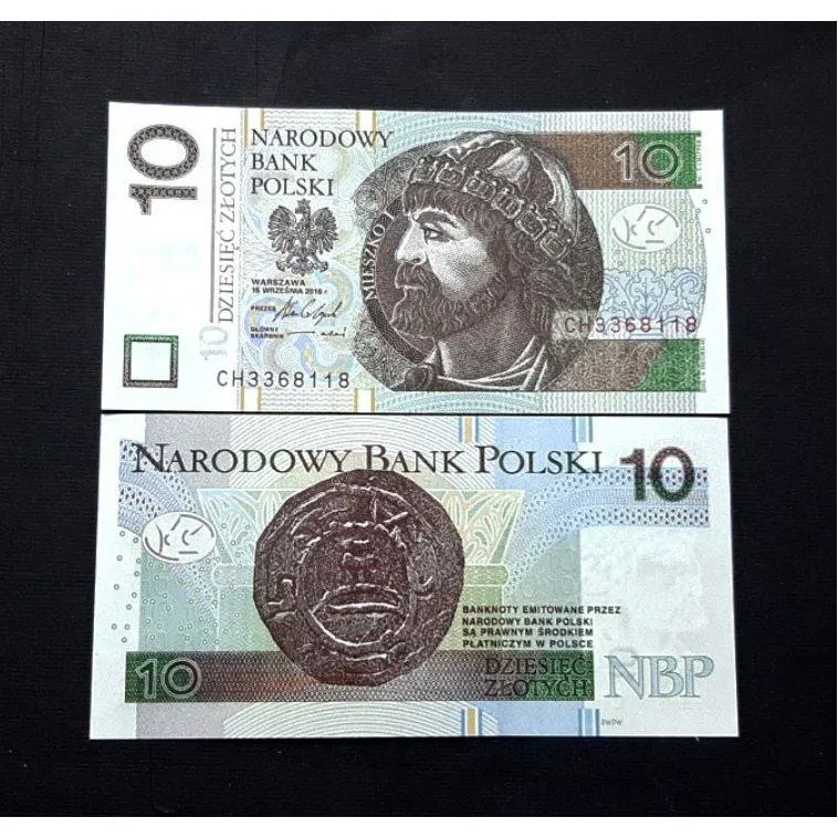 اسکناس تک بانکی 10 زلوتی لهستان سری آخر 2016