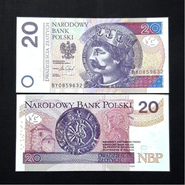 اسکناس تک بانکی 20 زلوتی لهستان 2016