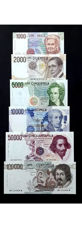 فول ست بانکی 1000 تا 100000 لیر ایتالیا توضیح دارد