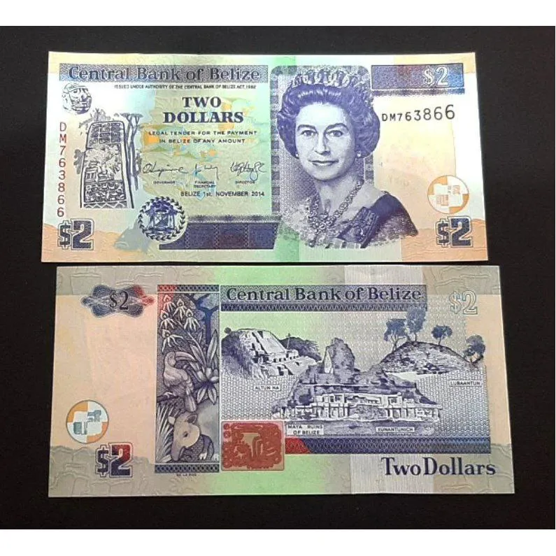 اسکناس تک بانکی 2 دلار بلیز ملکه 2014
