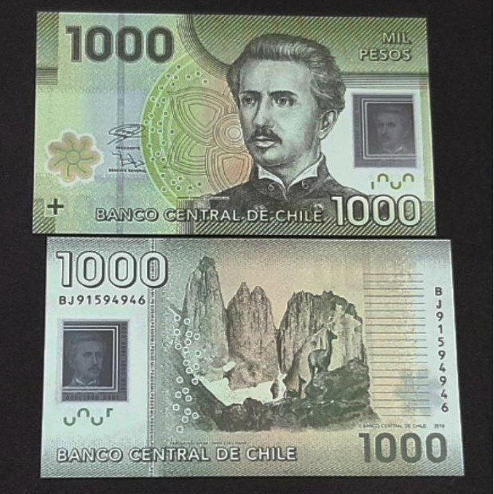 اسکناس تک بانکی 1000 پزو شیلی پلیمری قاره آمریکا
