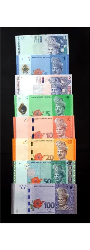 فول ست بانکی 1 تا 100 رینگیت مالزی پلیمری و کاغذی