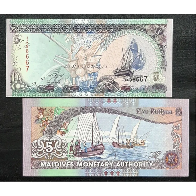 اسکناس تک بانکی 5 روفیه مالدیو کاغذی 2011