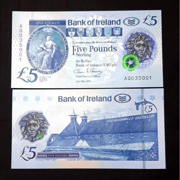 تک بانکی 5 پوند ایرلند شمالی 2017 پلیمری