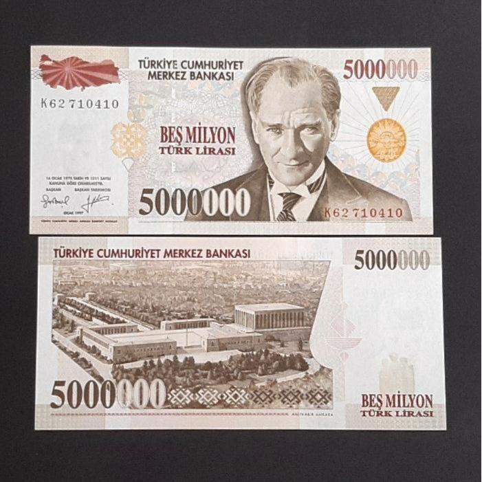 تک بانکی 5/000/000 میلیون لیر ترکیه 1997 سایز بزرگ