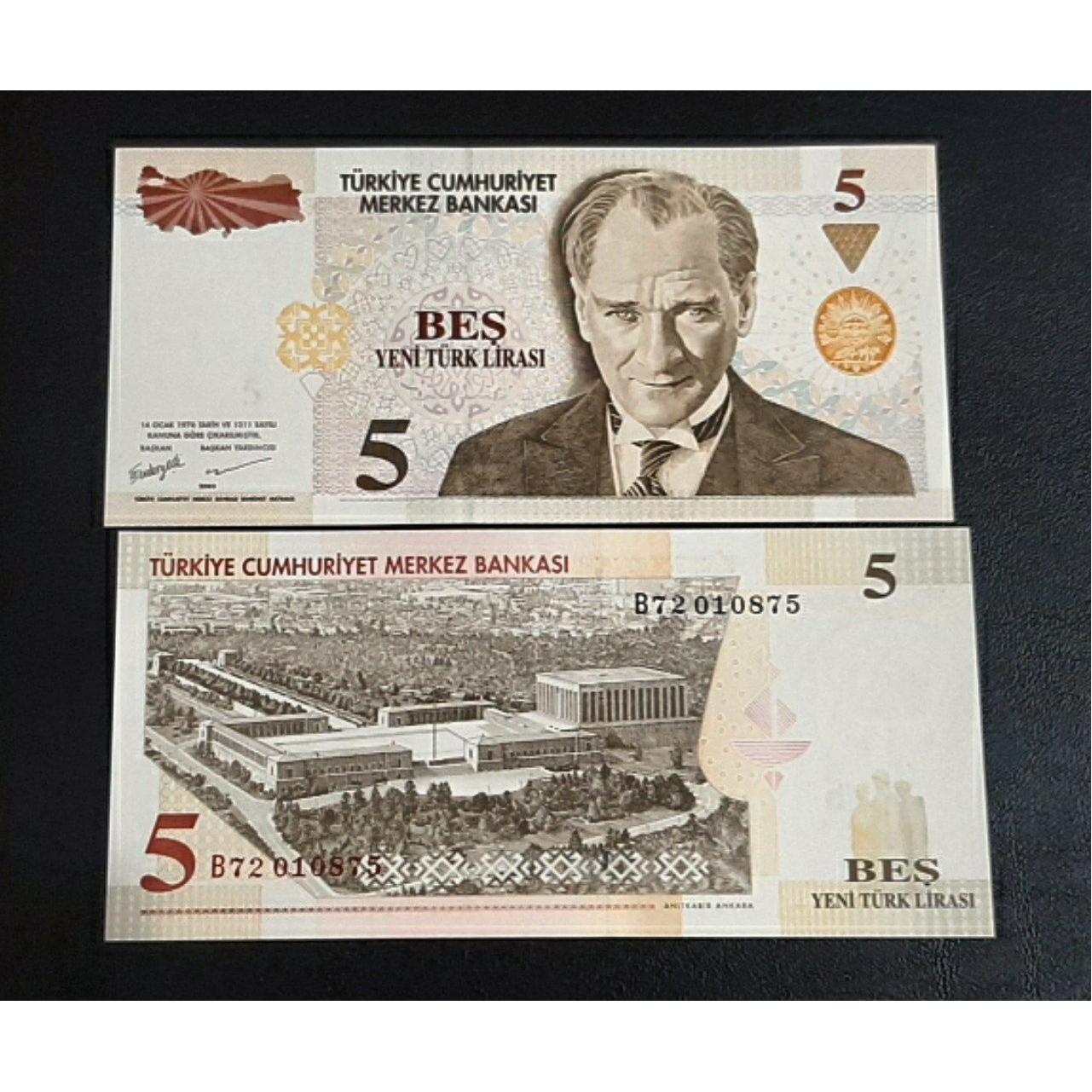 تک بانکی 5 لیره ترکیه 1970.2005 سایز بزرگ و کمیاب