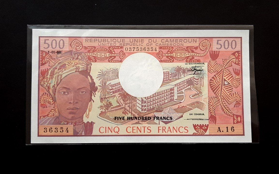 تک بانکی 500 فرانک تابلویی کامرون آفریقا 1983