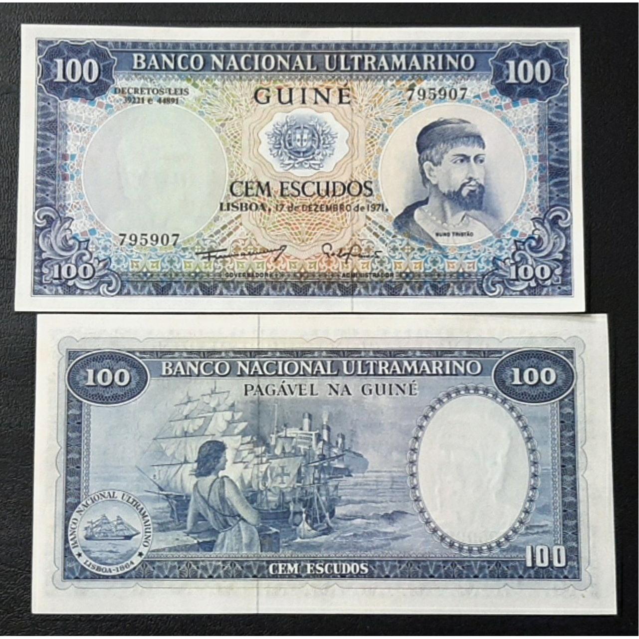 تک بانکی 100 اسکودوس گینه پرتغالی 1971 توضیح دارد