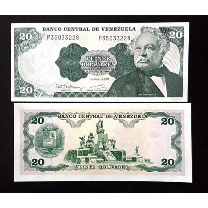 تک بانکی 20 بولیوار ونزوئلا 1992 مستعمره آمریکا