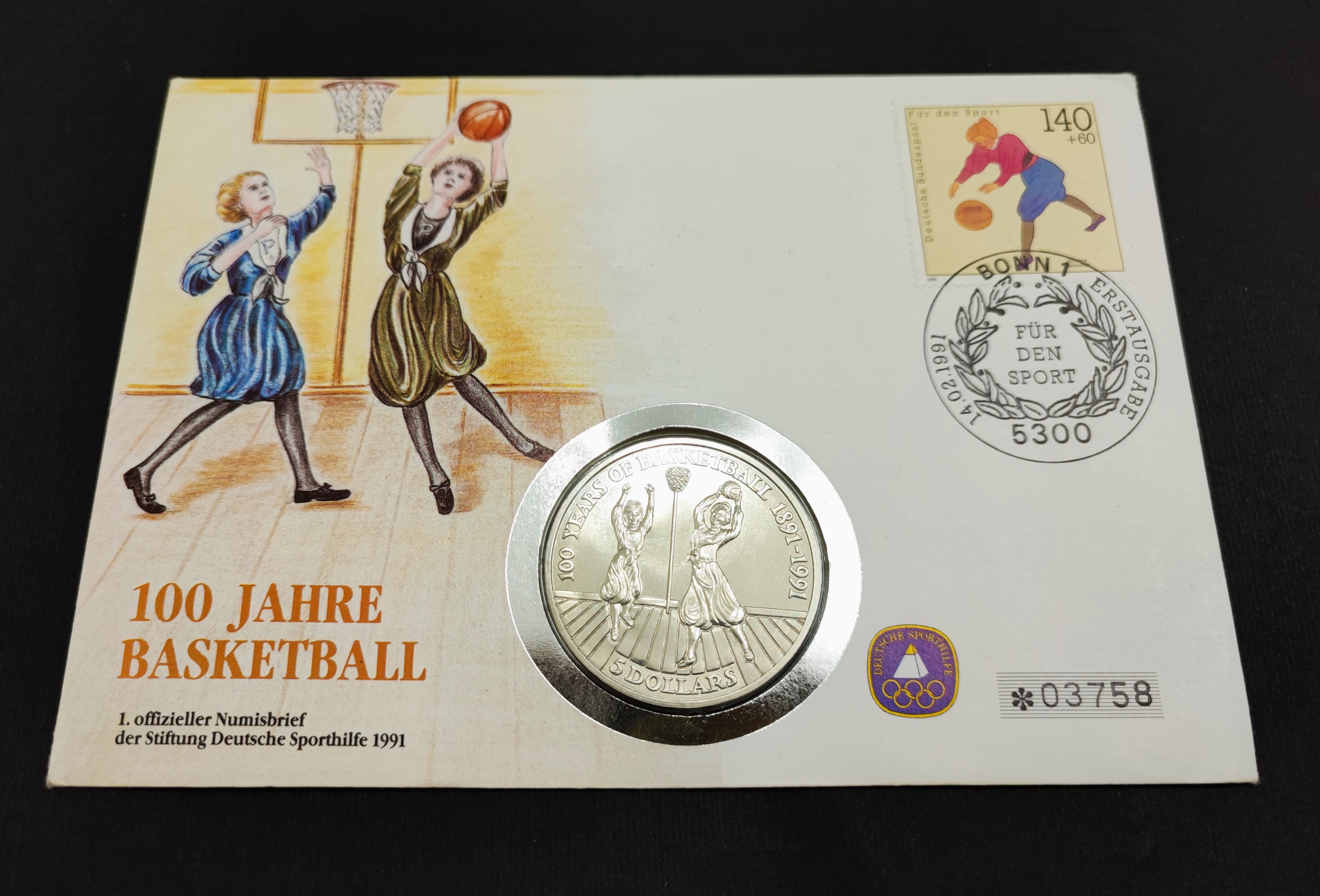 پک پروف فولدر پاکت همراه تمبر و سکه 5 دلار توضیح