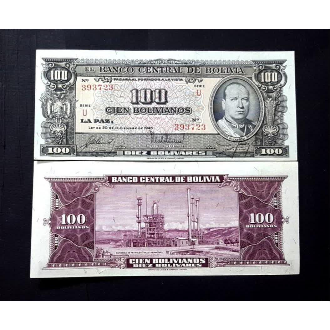 تک بانکی 100 پزو بولیوی 1945 آمریکا لاتین کمیاب