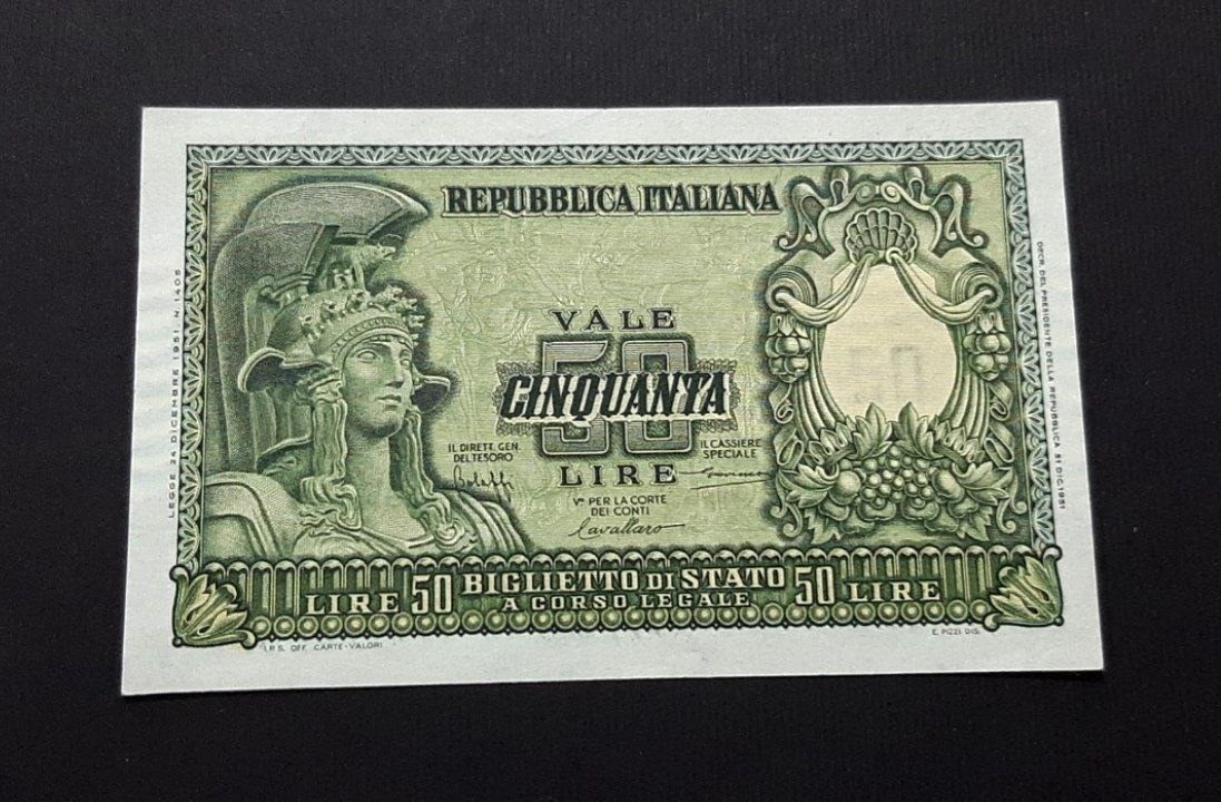 تک بانکی 50 لیر ایتالیا اروپا کلاسیک 1951 کمیاب