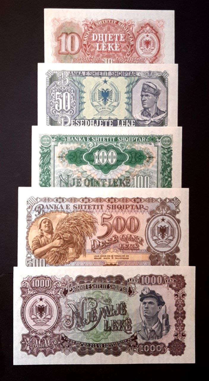 فول ست 10 تا 1000 لک آلبانی کلاسیک و کمیاب 1957