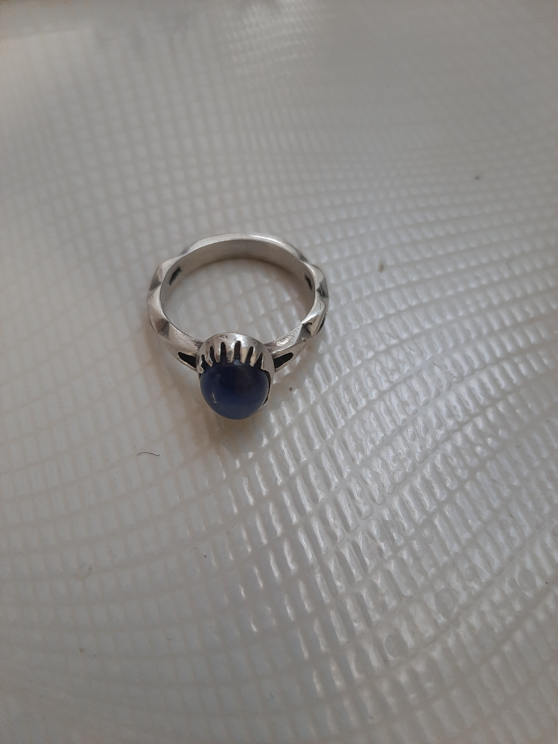 انگشتر مردانه نقره استار آبی