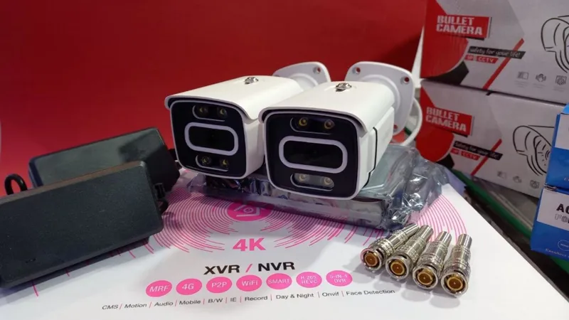 پک دوربین مداربسته دید شب رنگی پلاک خوان ضد آب