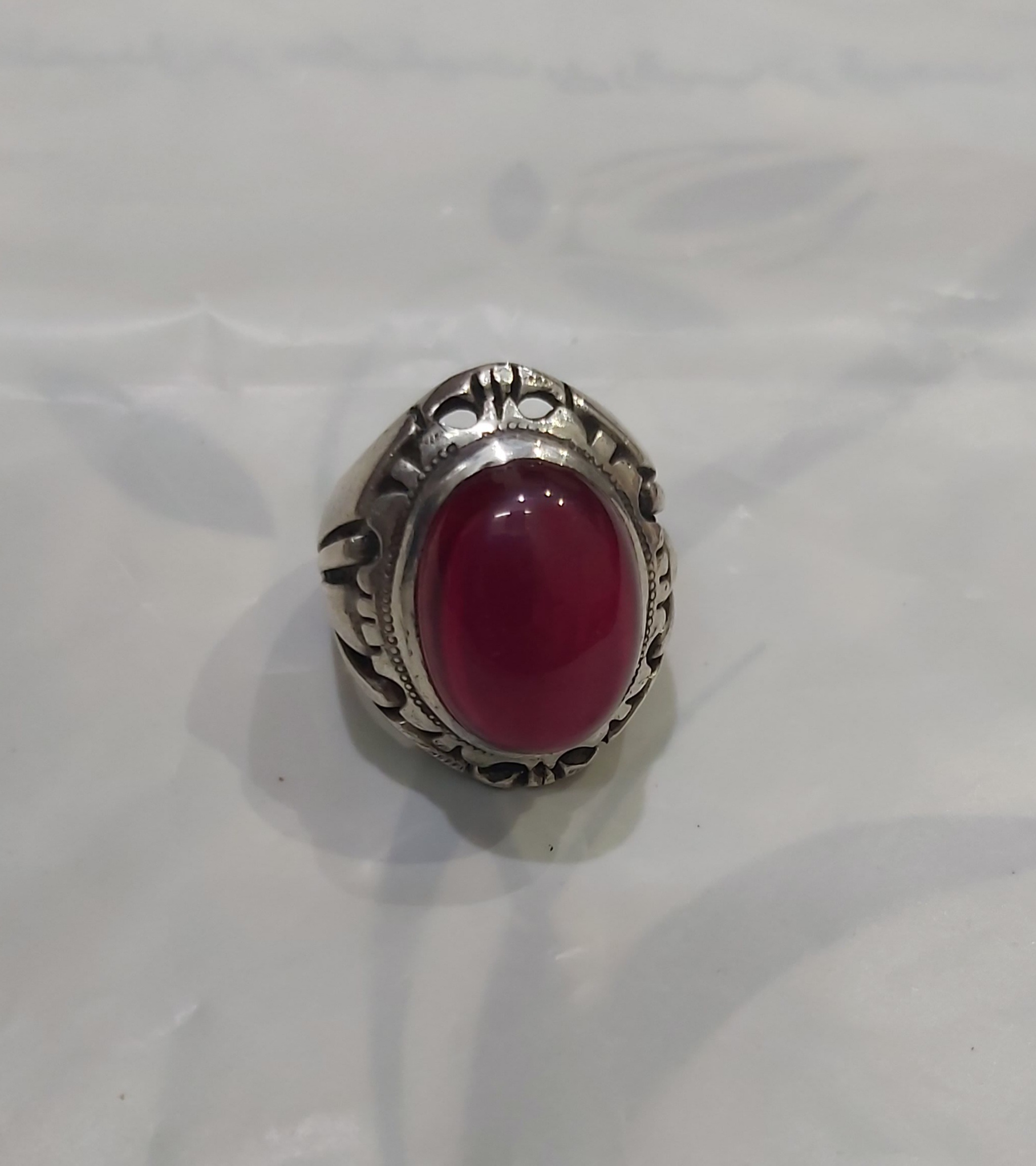 انگشتر نقره یاقوت معدنی