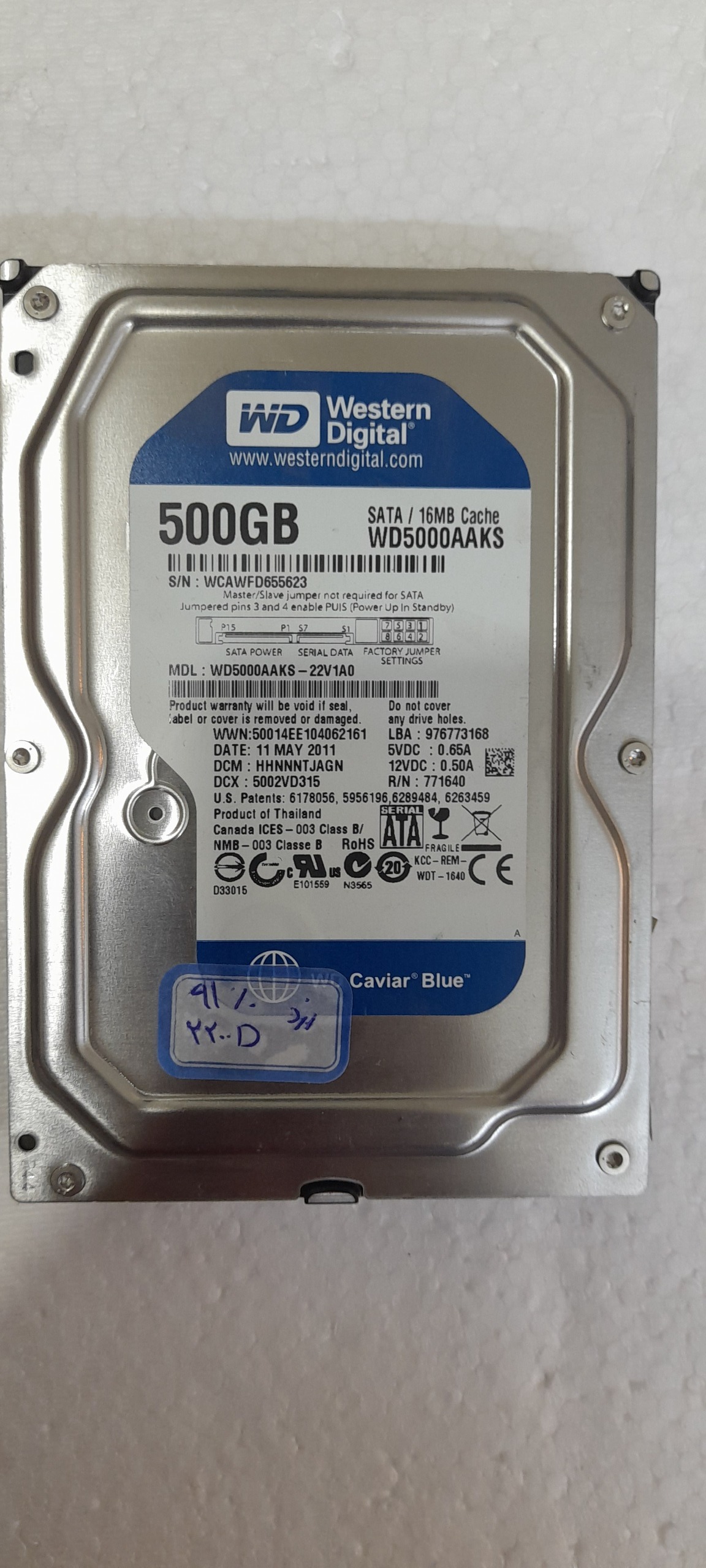 هارد 500گیگ 91٪