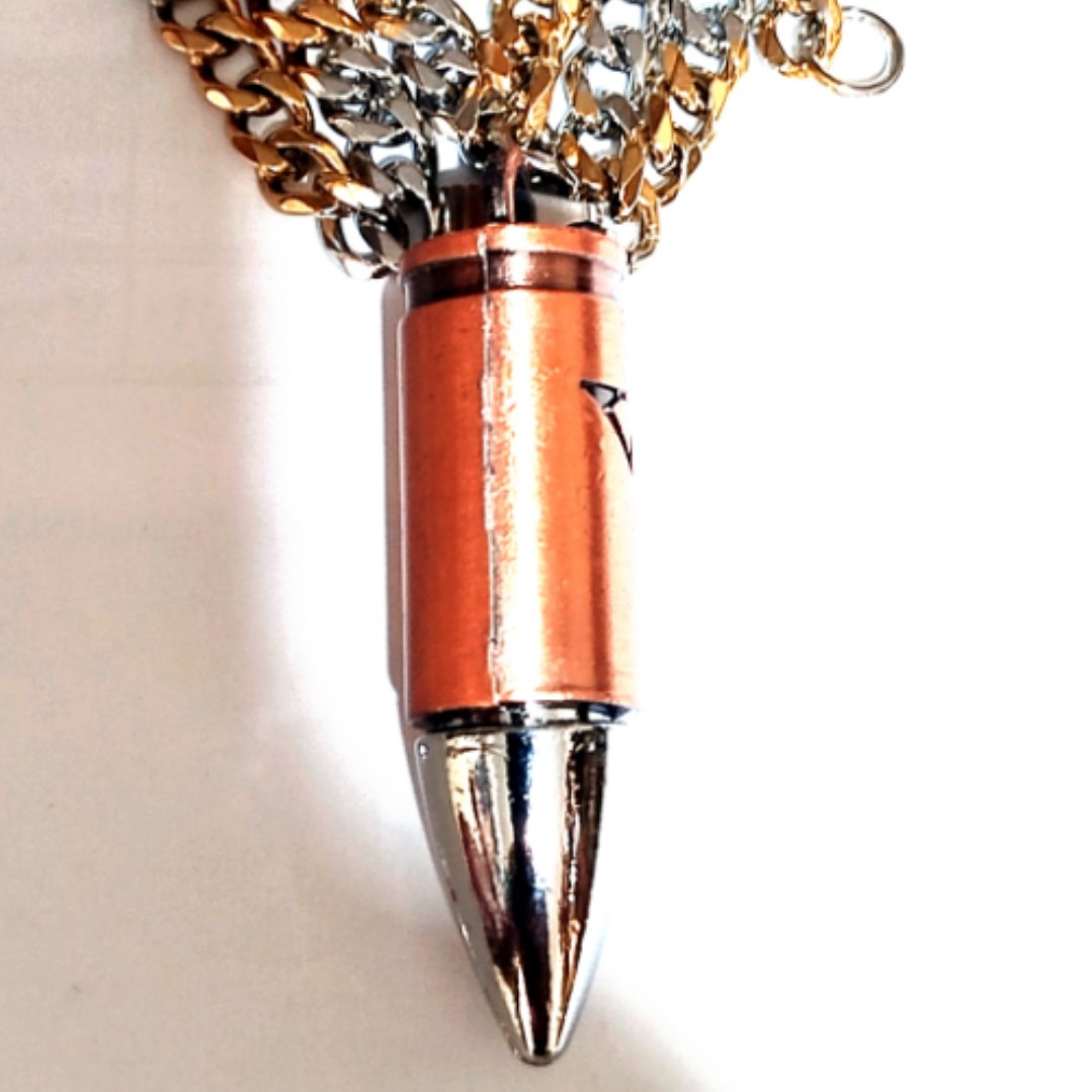 گردنبند آویز ناب طرح فشنگ بزرگ