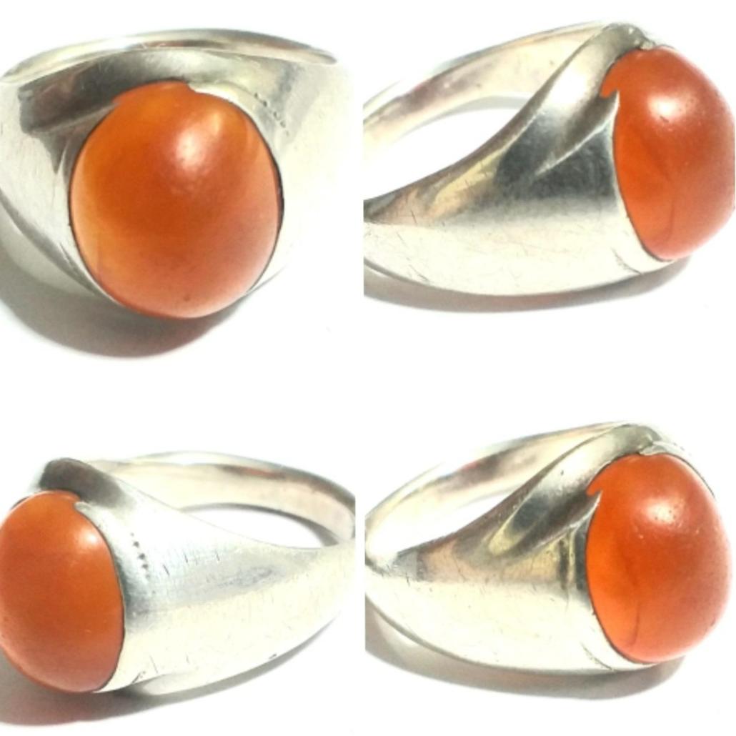 انگشترزیرخاکی یمن پرتقای کمیاب نقره 925