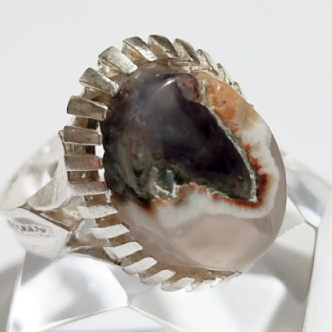 انگشتر اصیل عقیق شجر بهاری رکاب صفوی