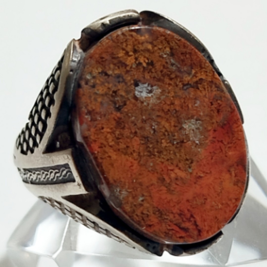 انگشتر کلاسیک جاسپر رنگ پاییزی جذاب