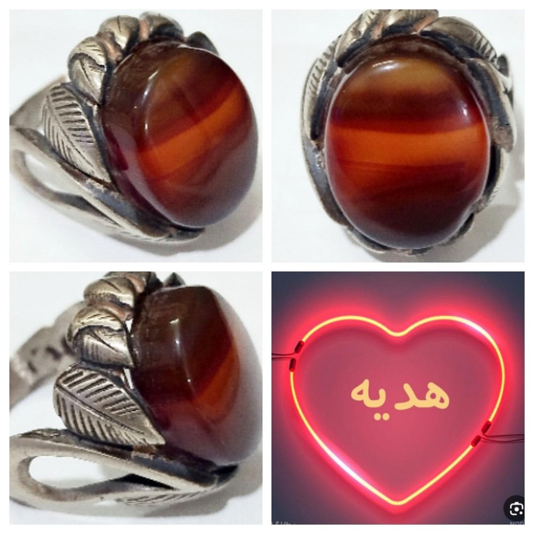 انگشتر کلکسیونی عقیق سلیمانی رکاب نیمه دستساز