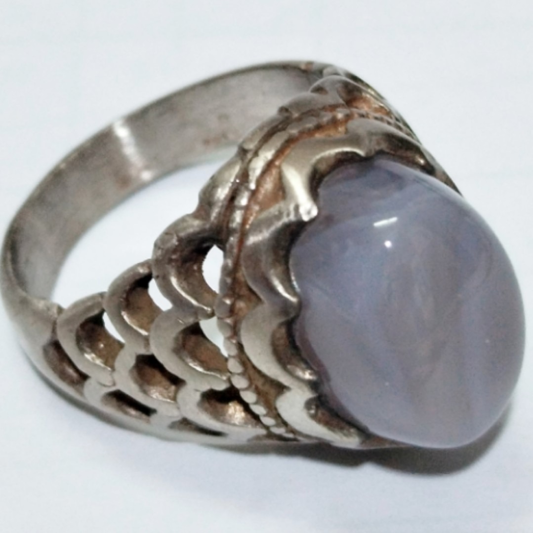 انگشتر چشم نواز عقیق کبود رکاب استادانه