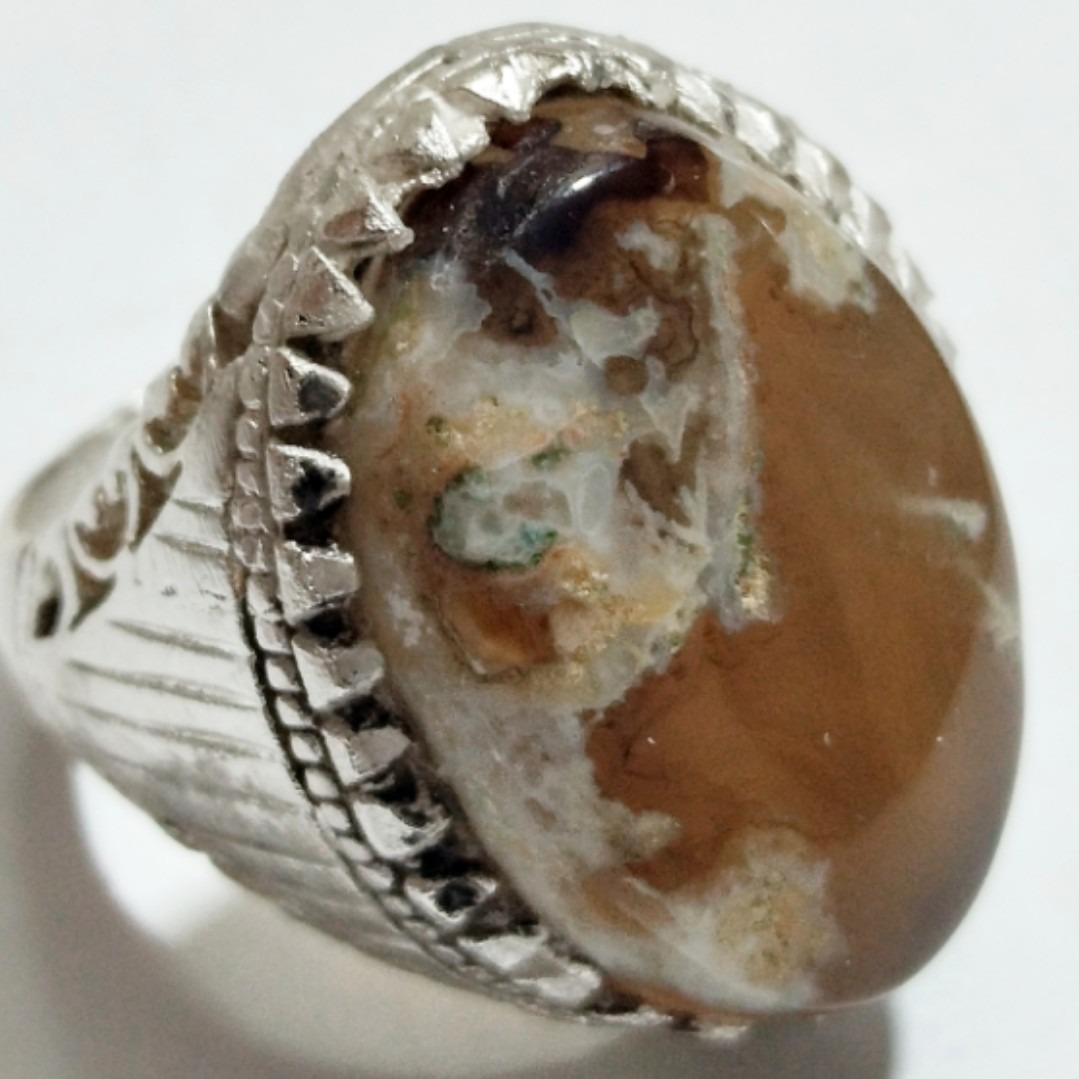 انگشتر خوشدست عقیق شجر بهاری رکاب هنرمندانه