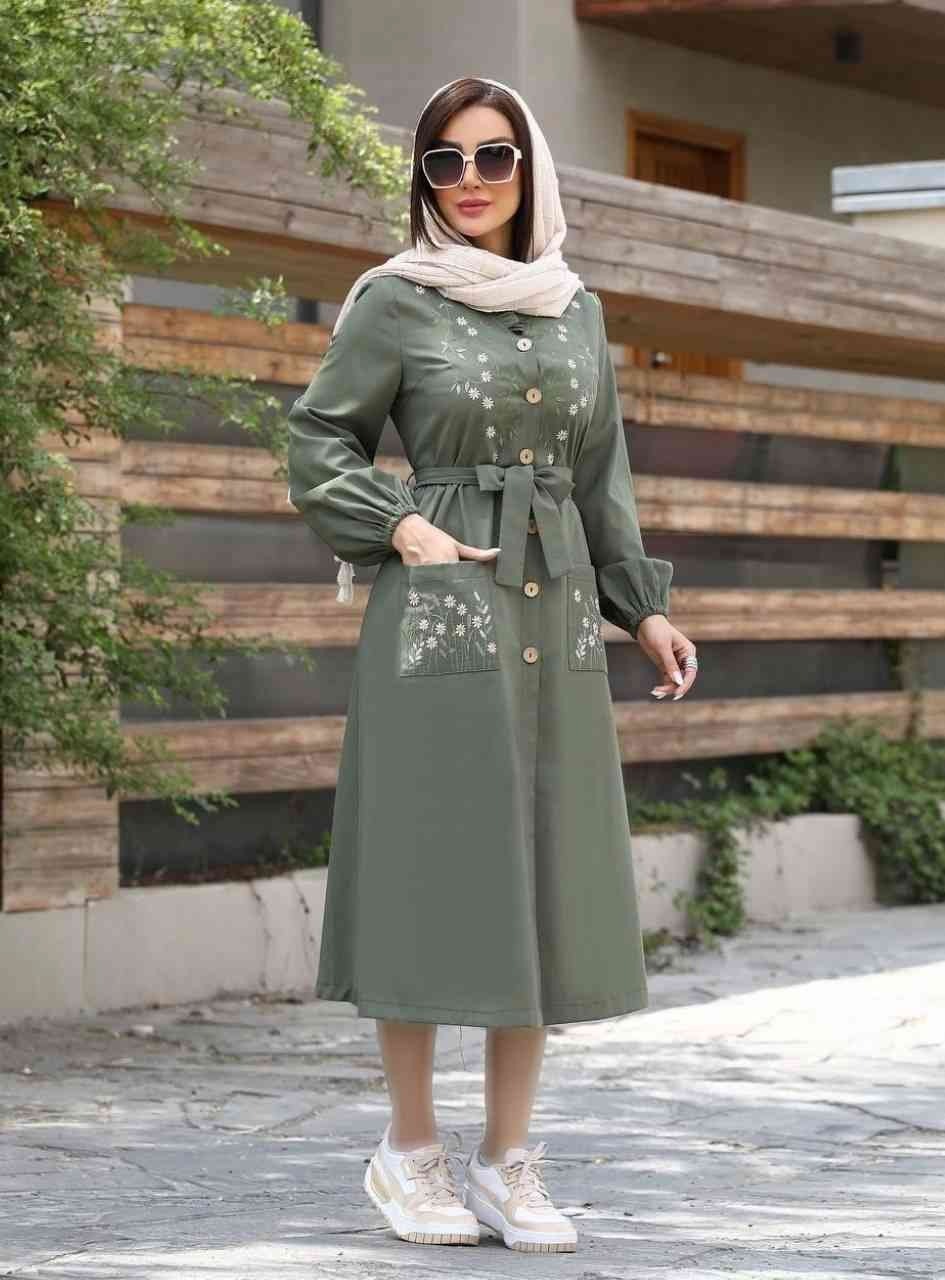 مانتو بلند جلودکمه