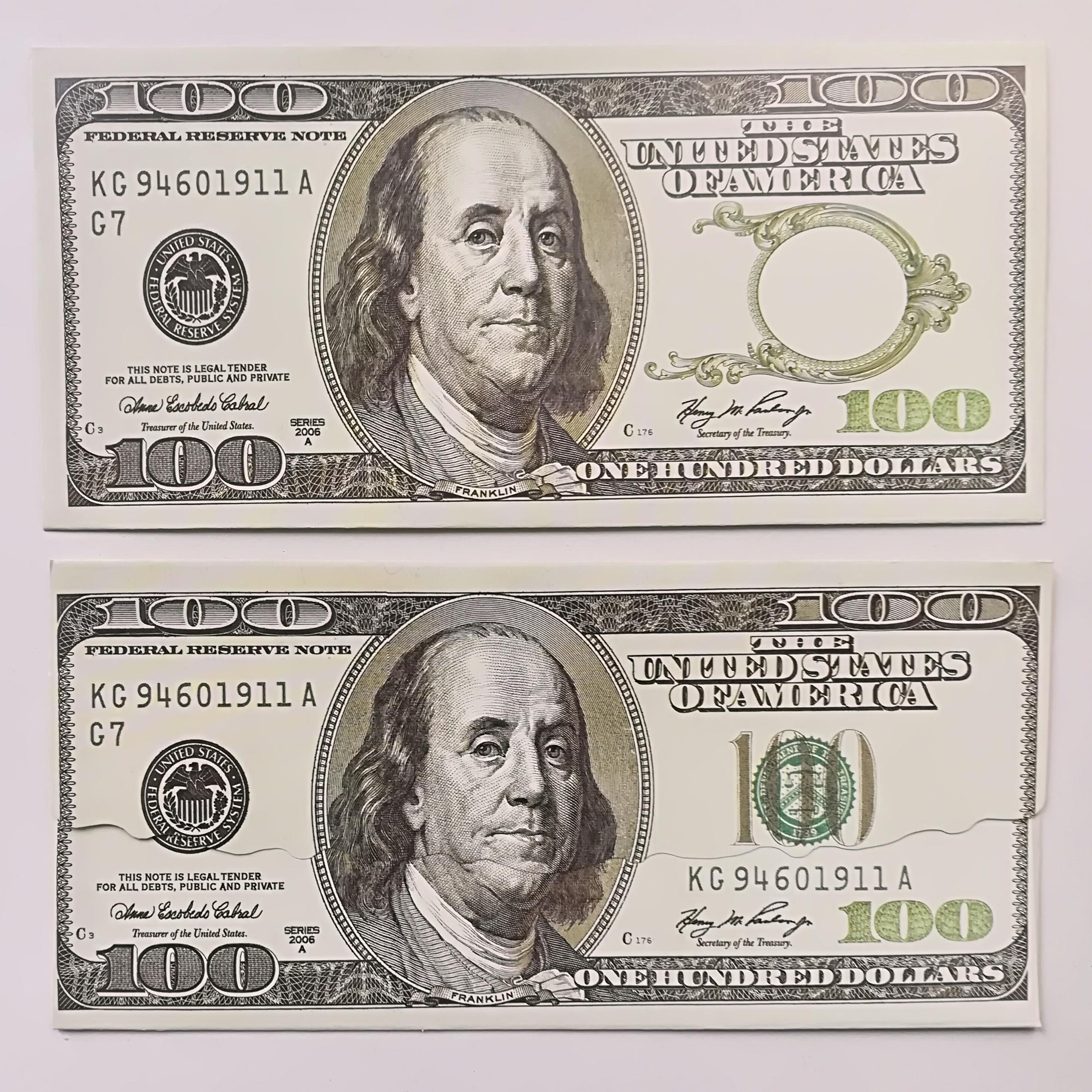 پاکت پول 100 دلاری _20 عدد 99/000 هزار ت