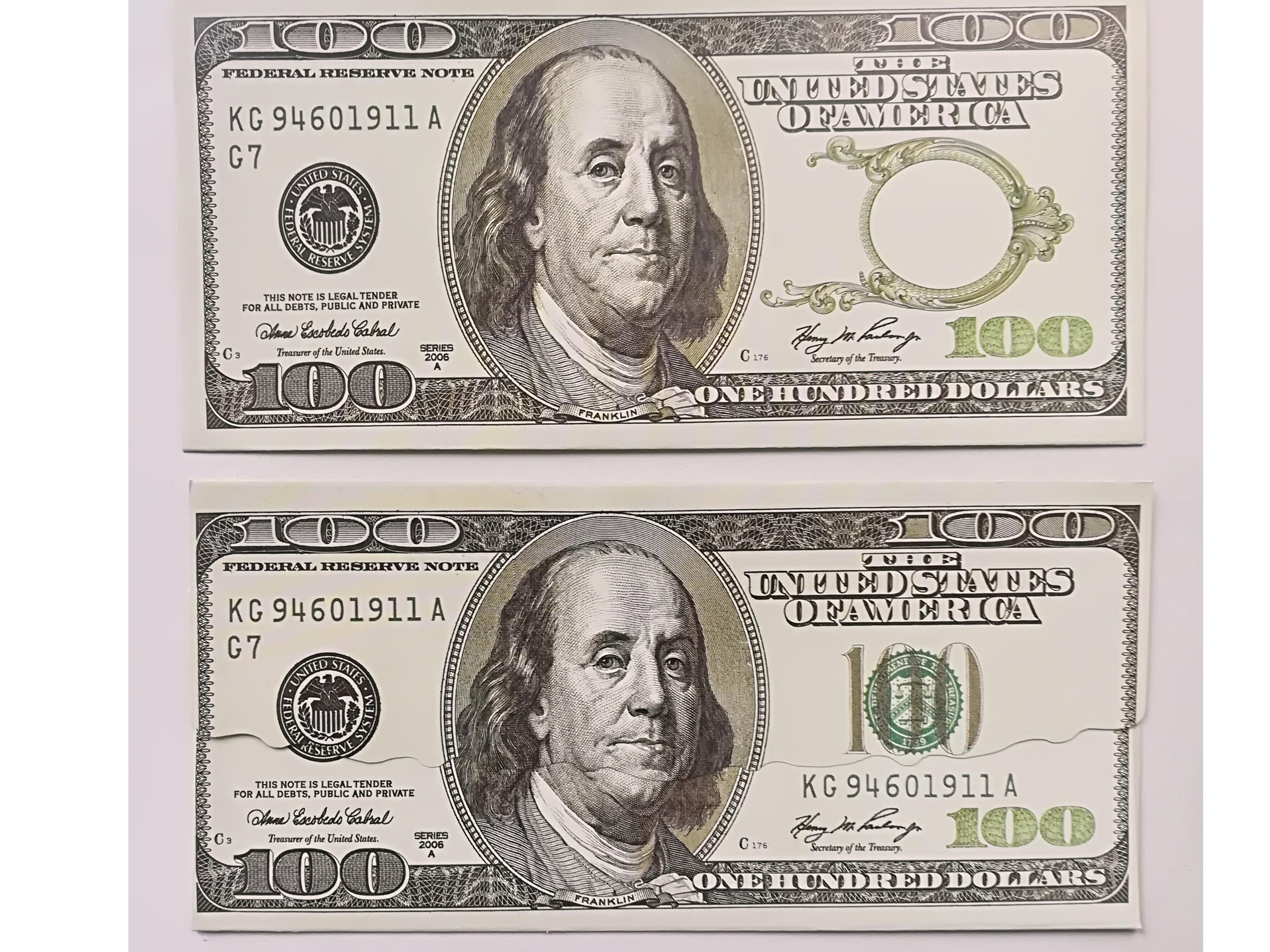 پاکت پول 100 دلاری 10تا 50 هزار ت