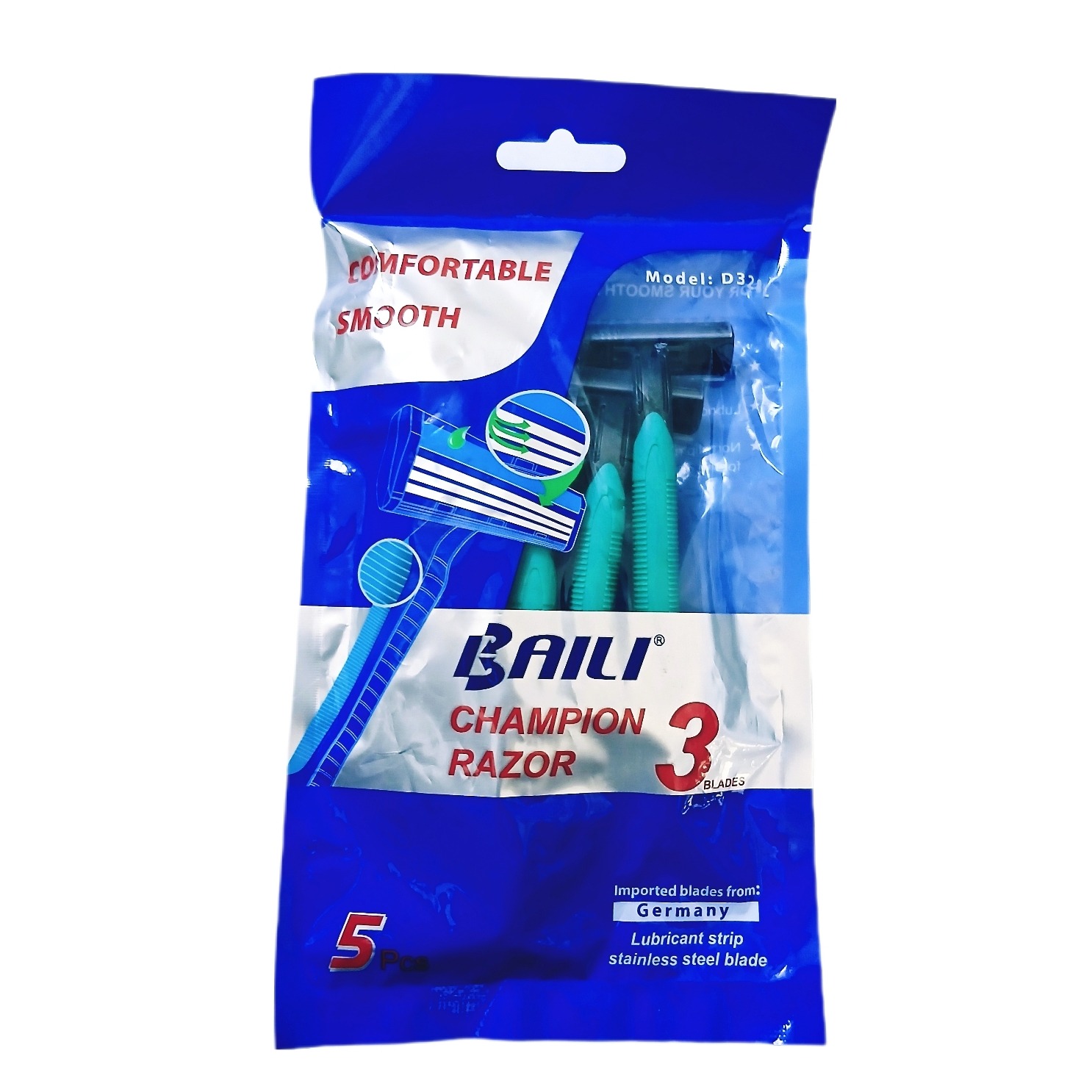 5عدد خودتراش 3لبه زنانه با تیغه های ساخت آلمان