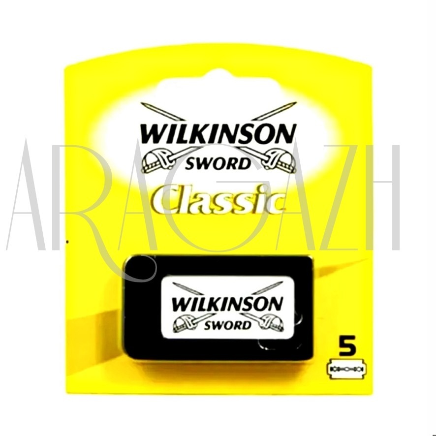 یک بسته تیغ Wilkinson آلمانی قاب پهن مشکی کارتی