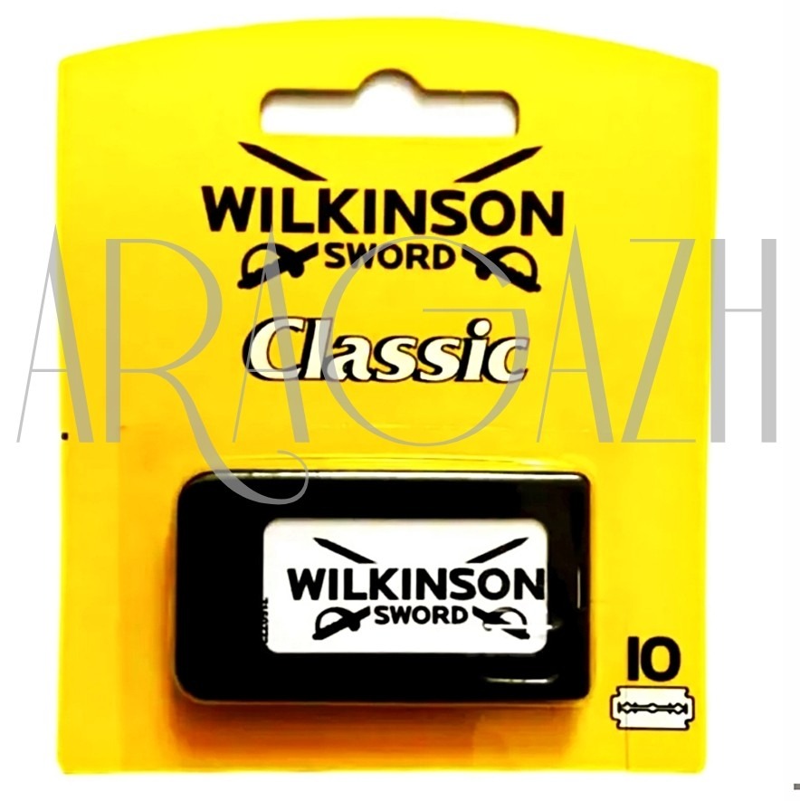 یک بسته تیغ آلمانی Wilkinson قاب پهن مشکی 10عددی