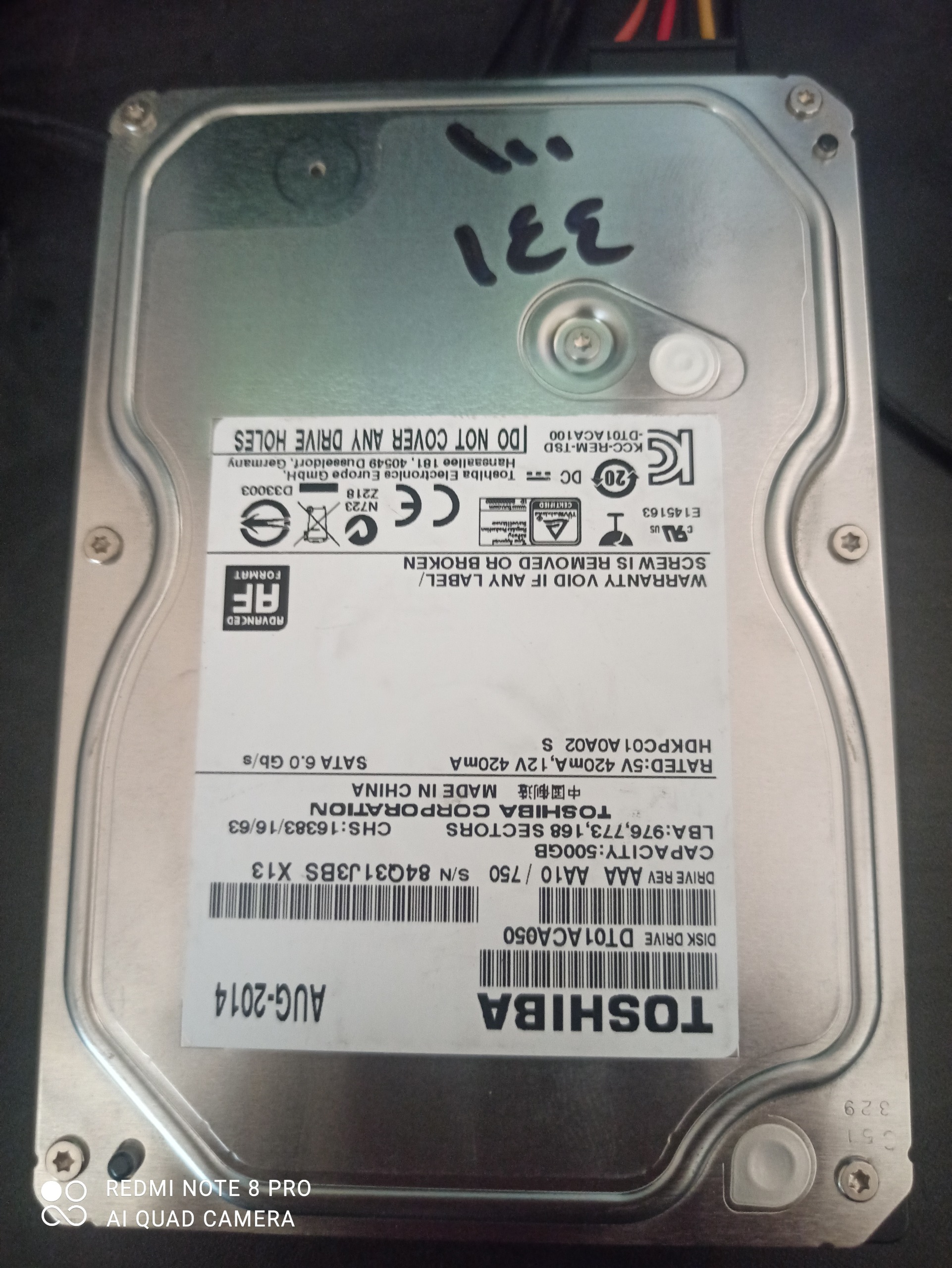 هارد500 گیگابایت توشیبا