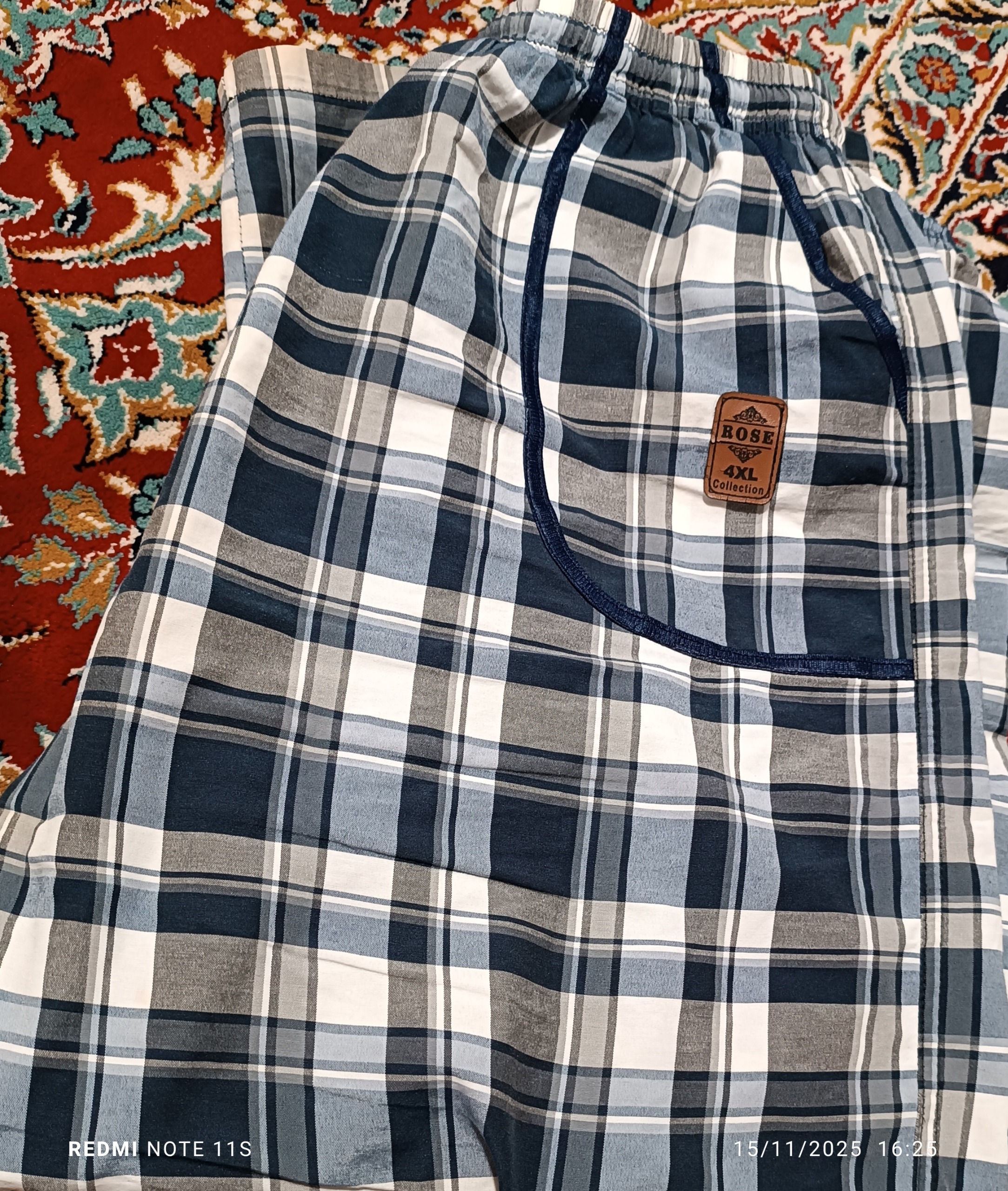 شلوار راحتی چهارخونه مردانه برند رز