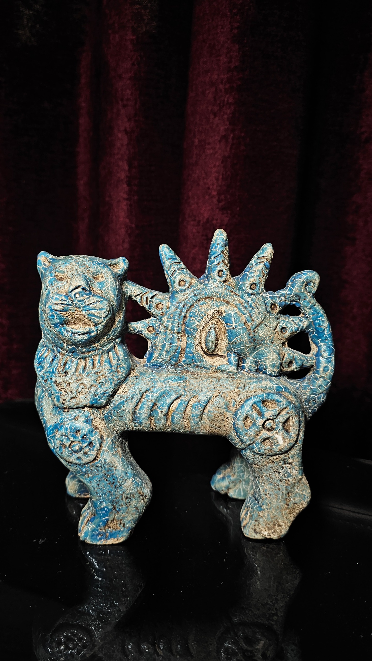 مجسمه سفالی شیر خورشید طرح قدیمی