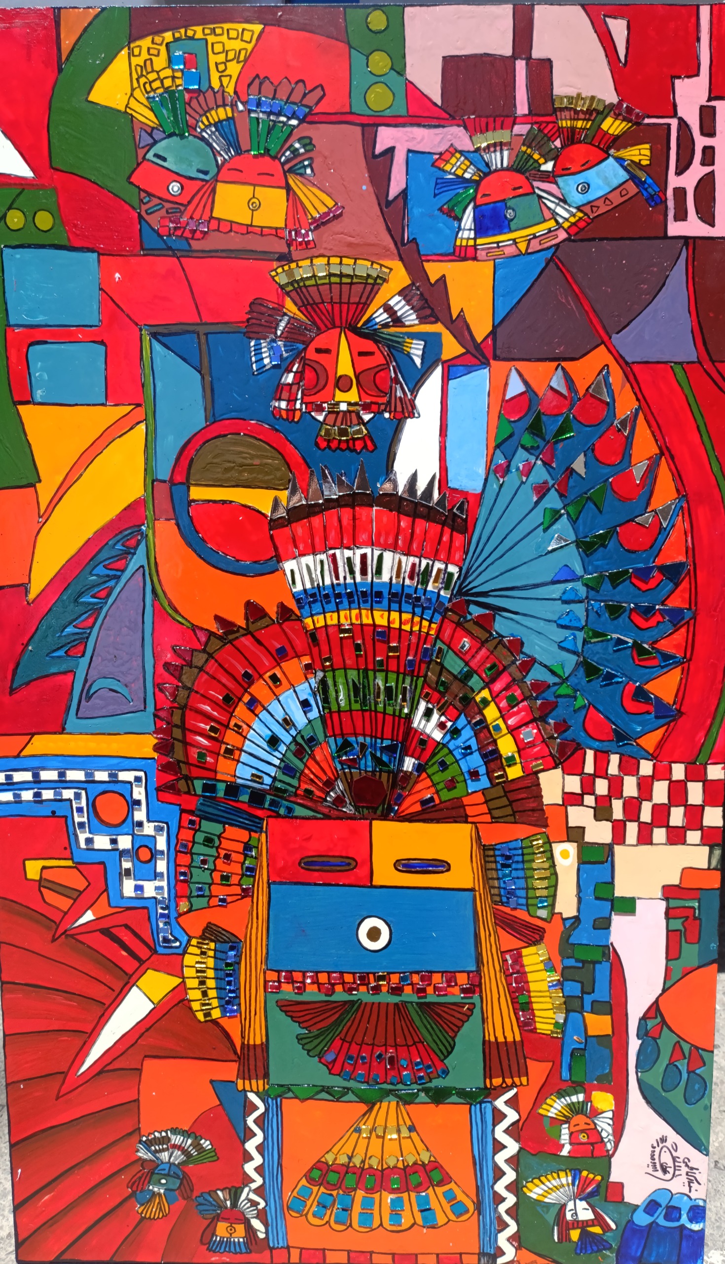 تابلو نقاشی و آیینه رنگی