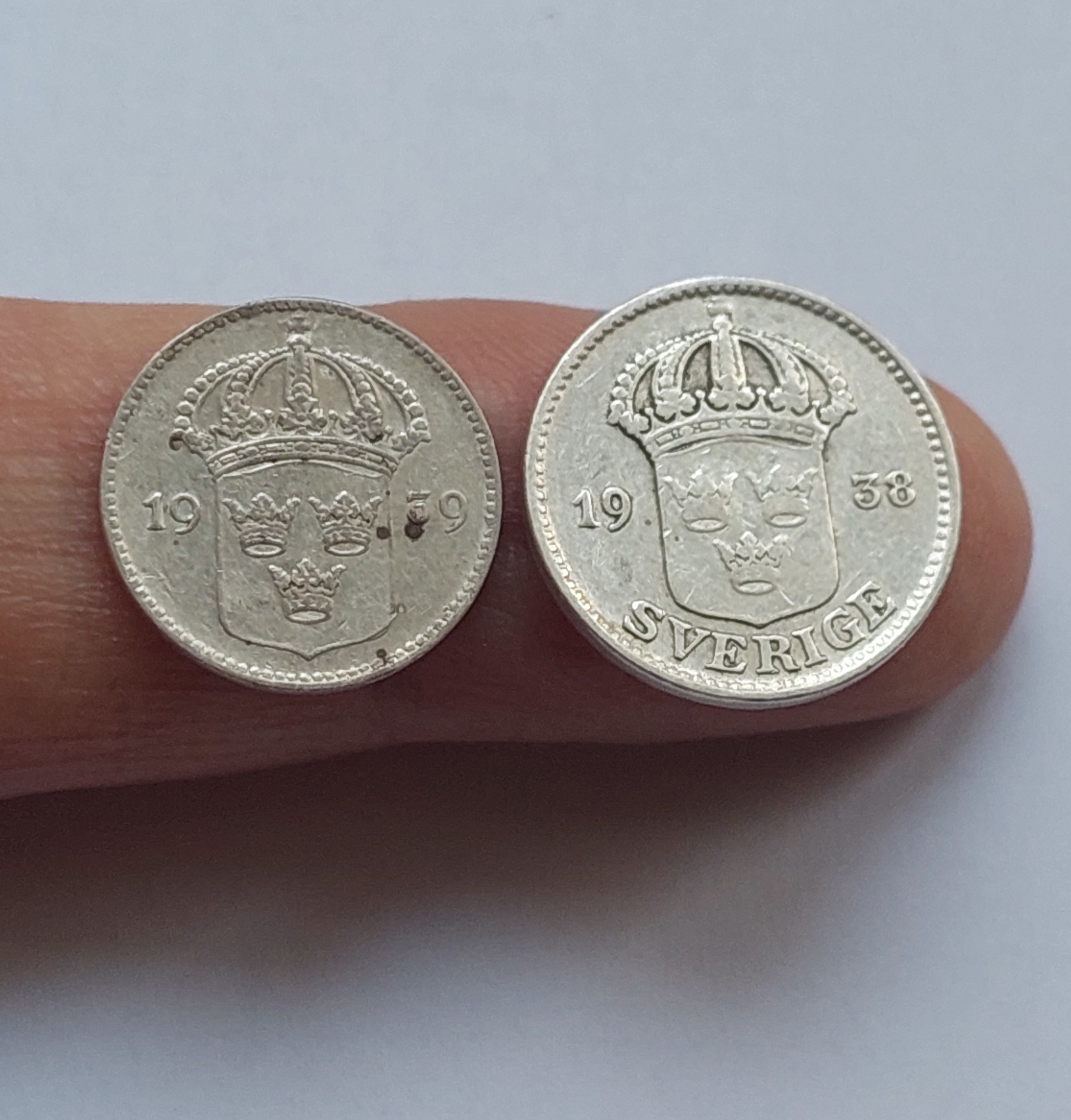 ست 2 عددی سکه ریز نقره. سوئد باهم