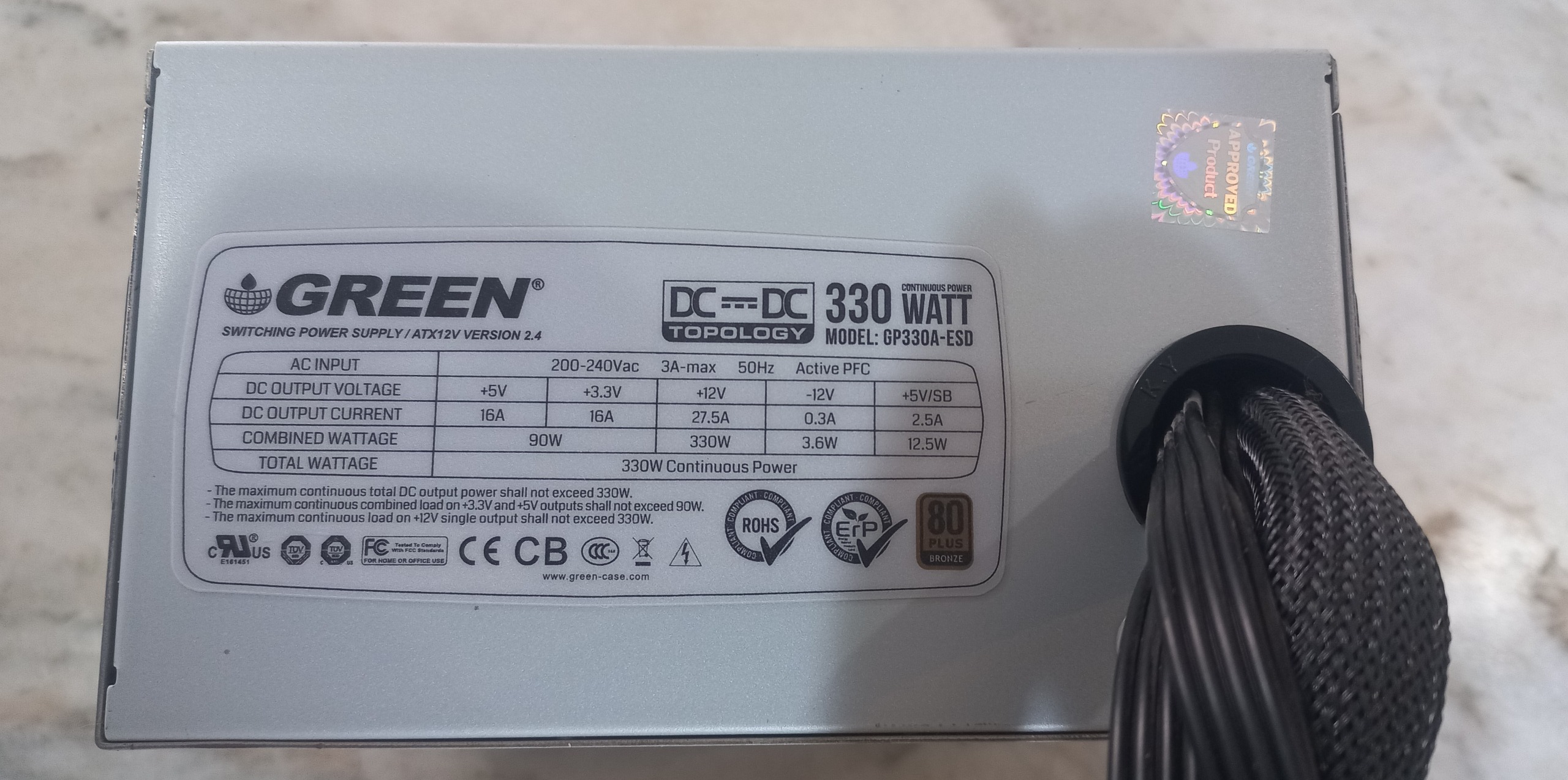 پاور کامپیوتر گرین مدل GP330A-ESD