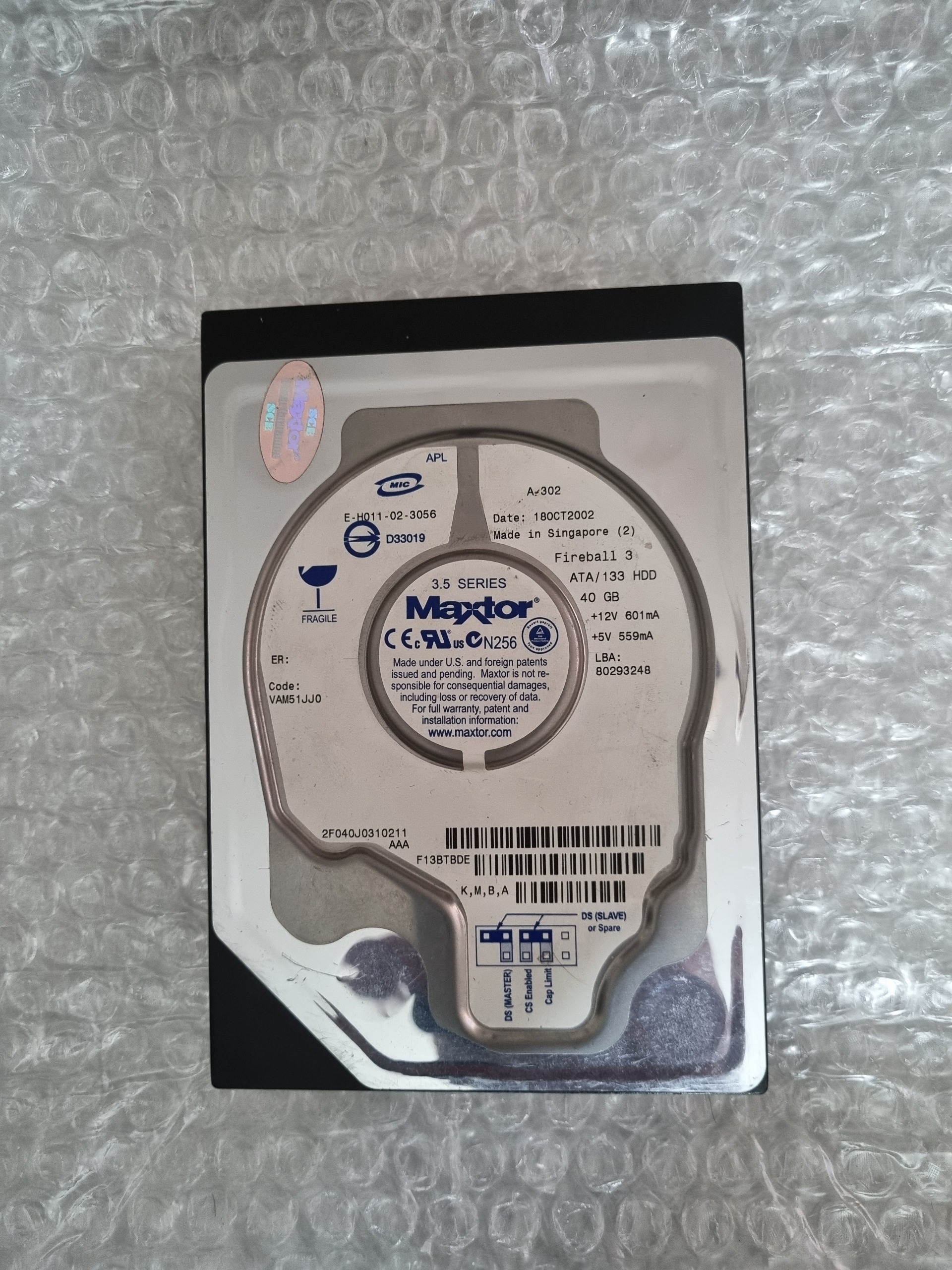 هارد اینترنال 3.5 اینچی مکستور 40 گیگ IDE