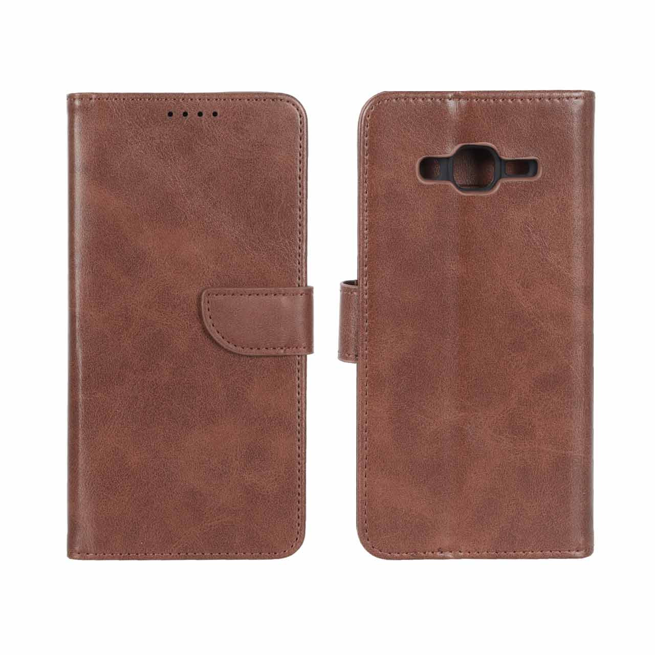 کیف چرمی موبایل مگنتی سامسونگ J2Prime قهوه ای