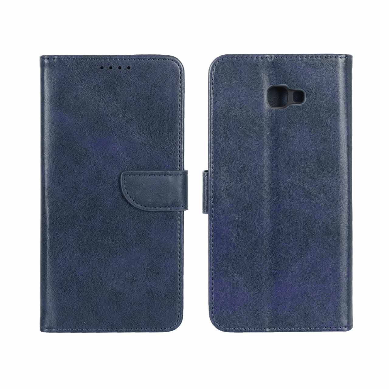 کیف چرمی موبایل مگنتی سامسونگ J4Plus سرمه ای