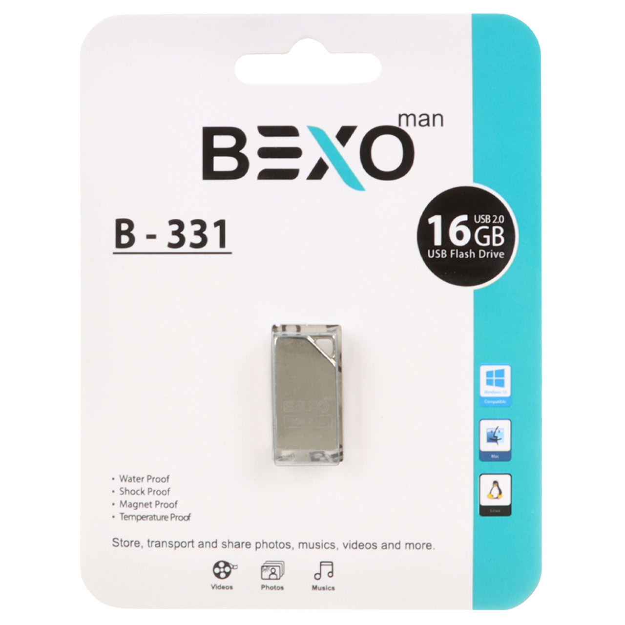 فلش 16GB USB2 BEXO B-331 نقره ای