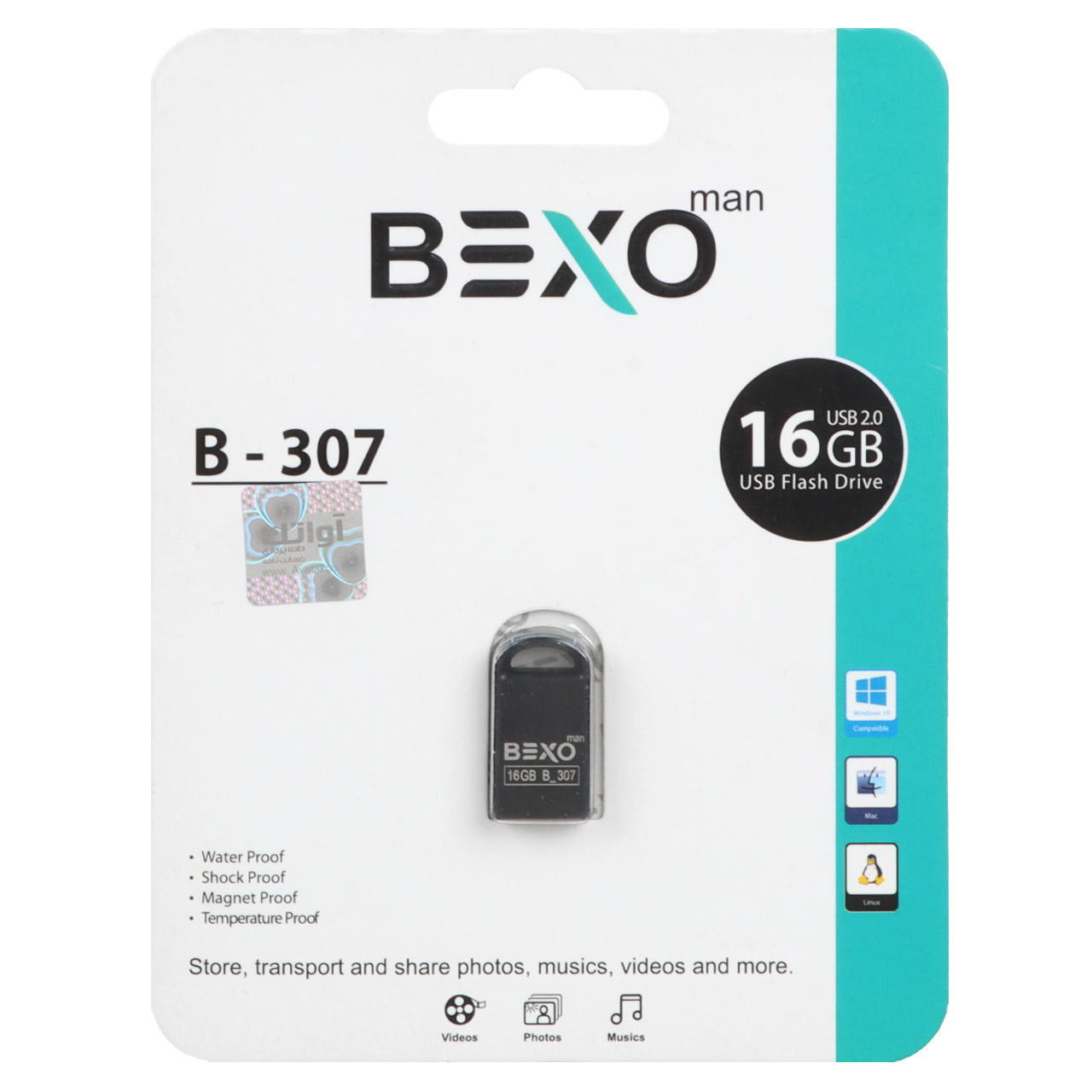 فلش 16GB USB2 BEXO B-307 مشکی