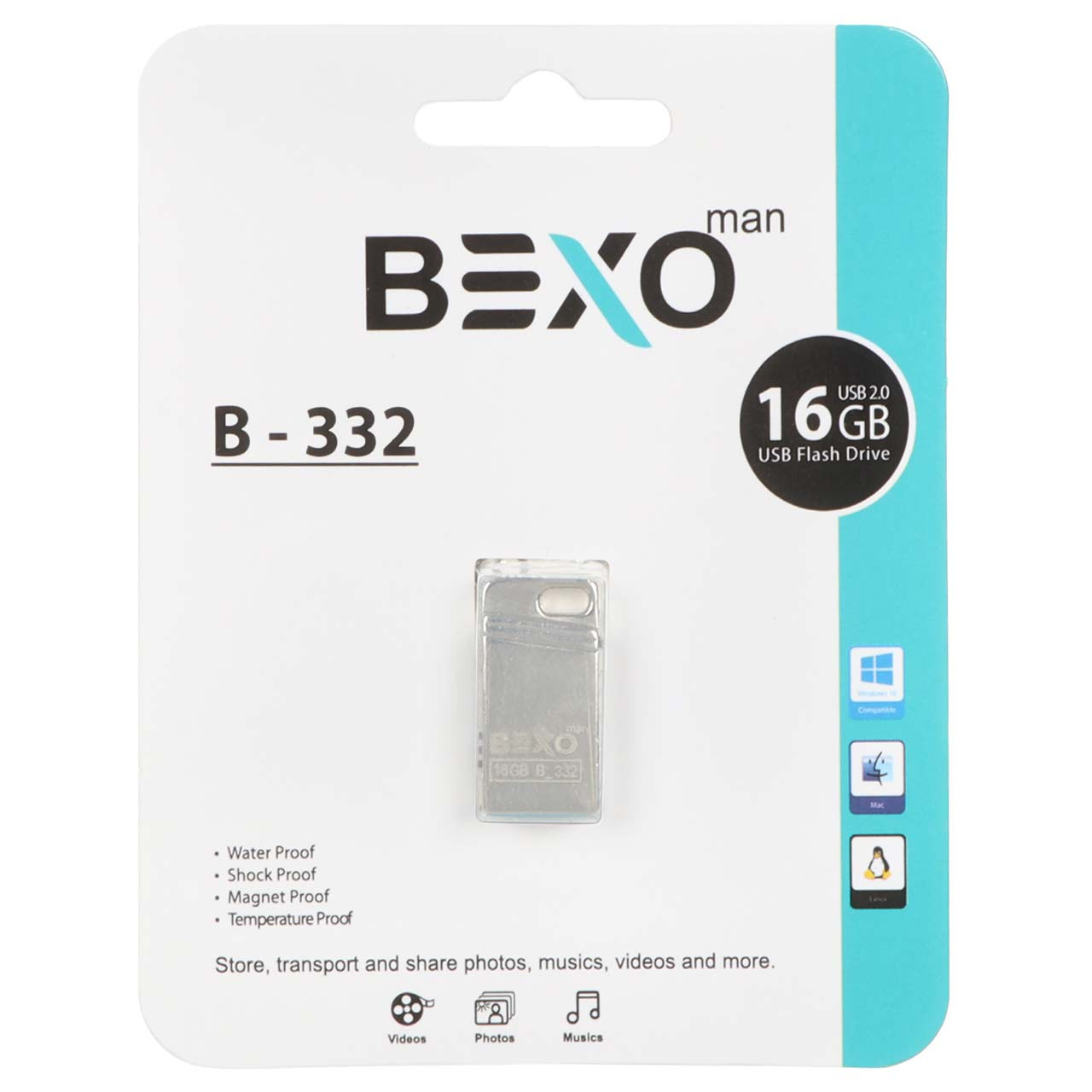 فلش 16GB USB2 BEXO B-332 نقره ای