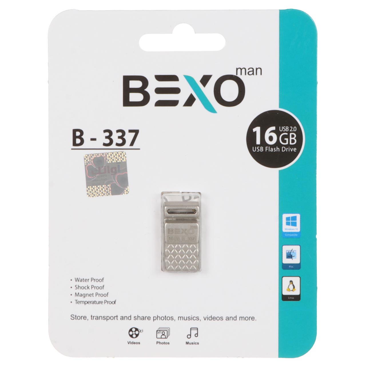 فلش 16GB USB2 BEXO B-337 نقره ای
