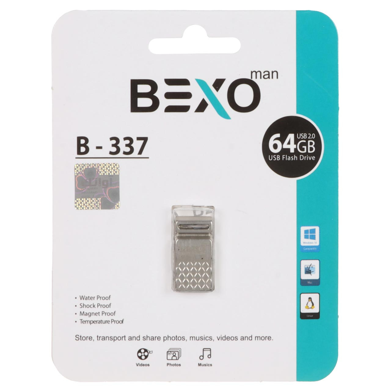 فلش 64GB USB2 BEXO B-337 نقره ای