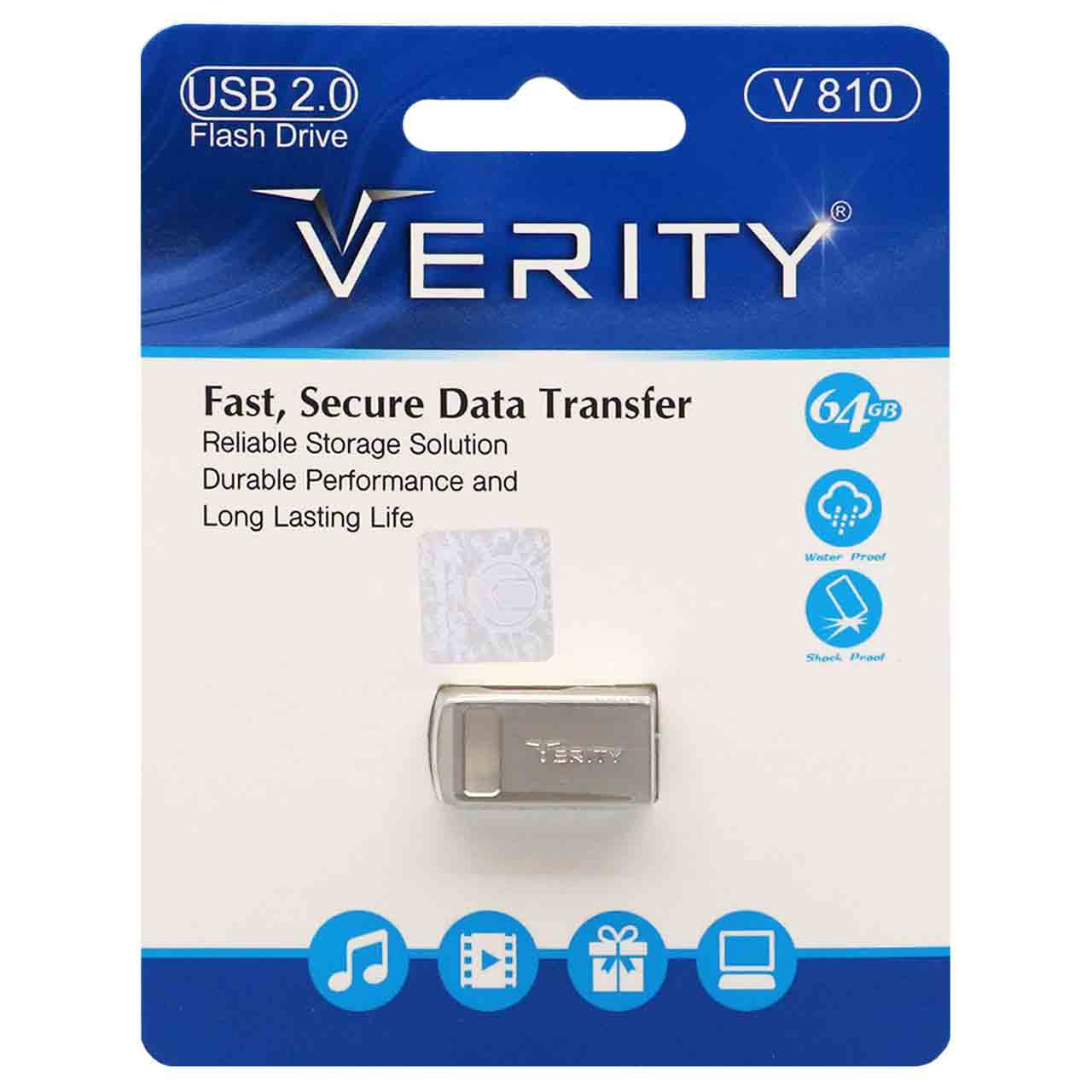 فلش 64GB USB2 Verity V810 نقره ای