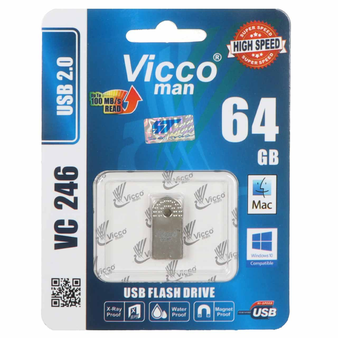 فلش 64GB USB2 Vicco man VC246 S